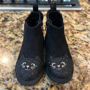 Girls Black Kitty Boots